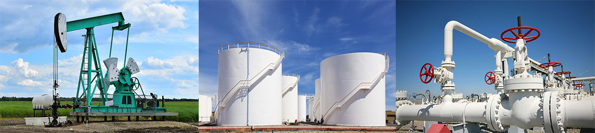 pumpjack- storage tanks = pipeline valves